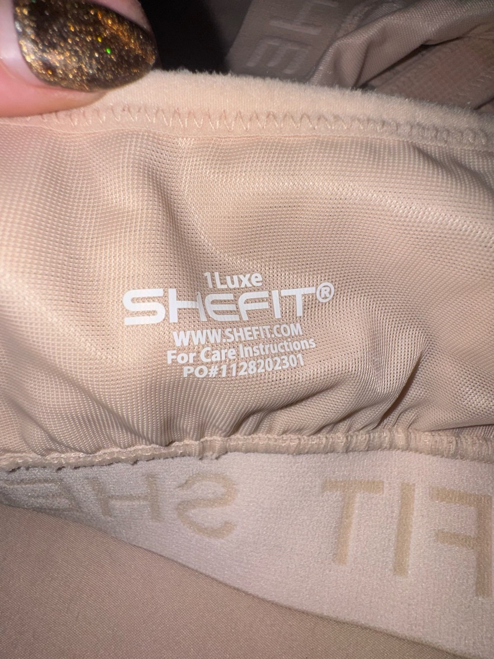 SHEFIT nude Cross-Back Adjustable Velcro Support Sports Bra size 1 luxe XL - Picture 4 of 4
